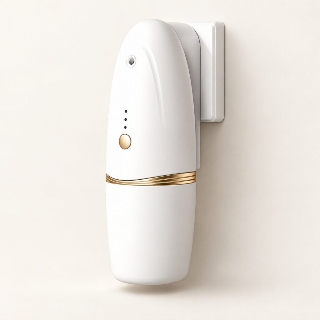Difusor de enchufe Brumeli NOMA blanco con detalle dorado